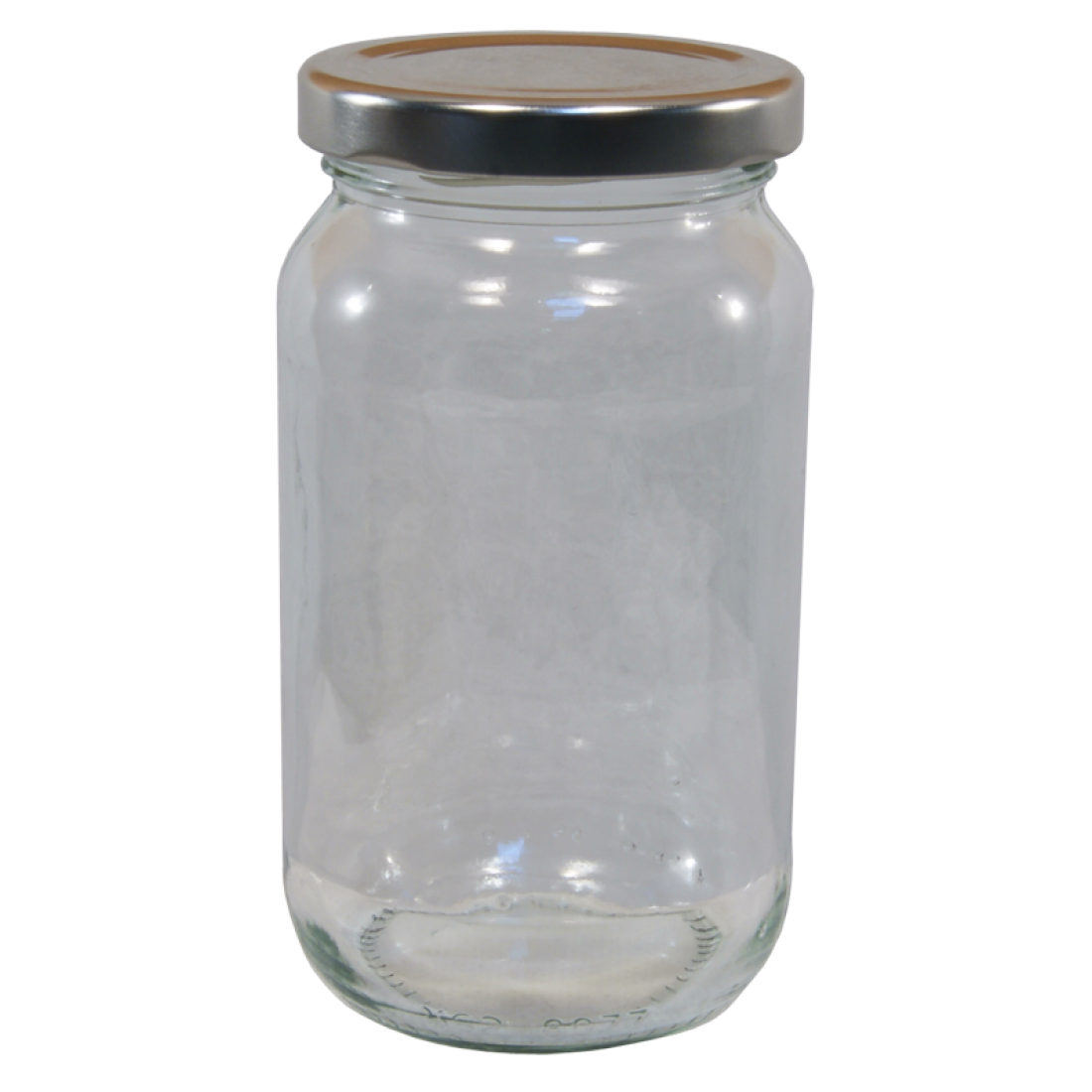 1lb / 450g Round Glass Jam Jars With Silver Lids Pack Of 6 The